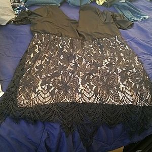 Black lace cocktail dress